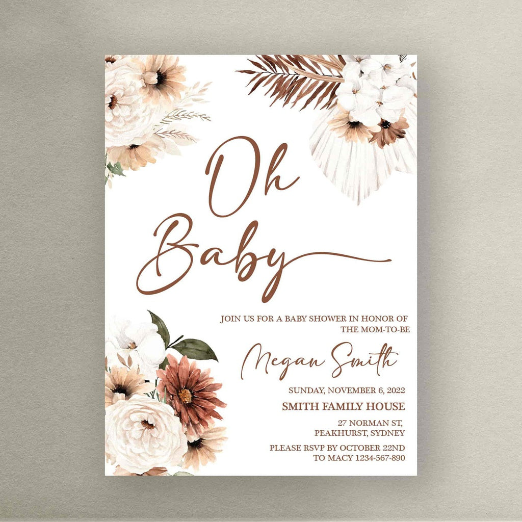bluey birthday invitation boho baby shower safari digital invite design