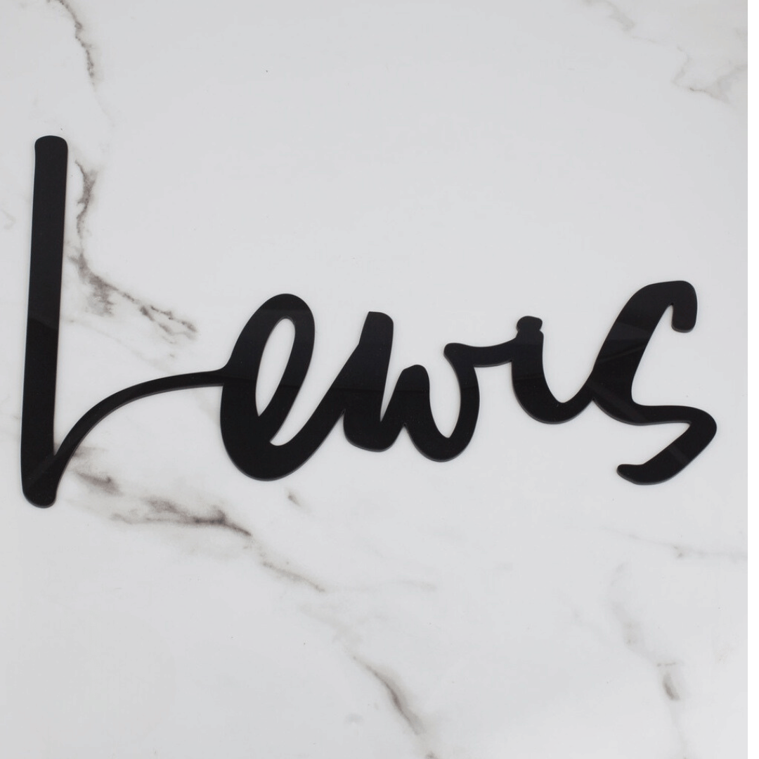 Acrylic Custom Name Script Plaque