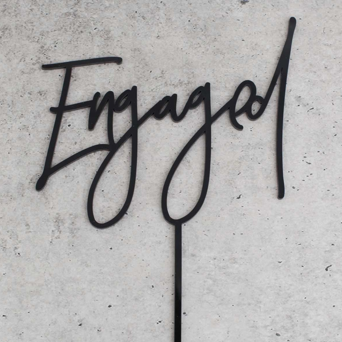 Black_Engagement_Cake_Topper