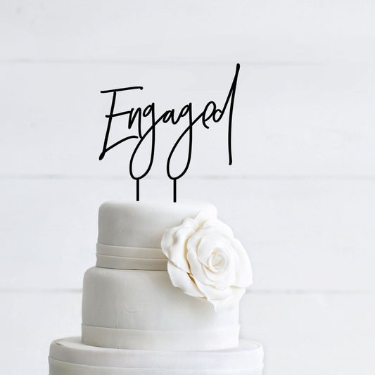 Australia NSW Engaged Cake Topper - Modern Script - Custom Cake Toppers - Engagement Cake Toppers - Letterfy
