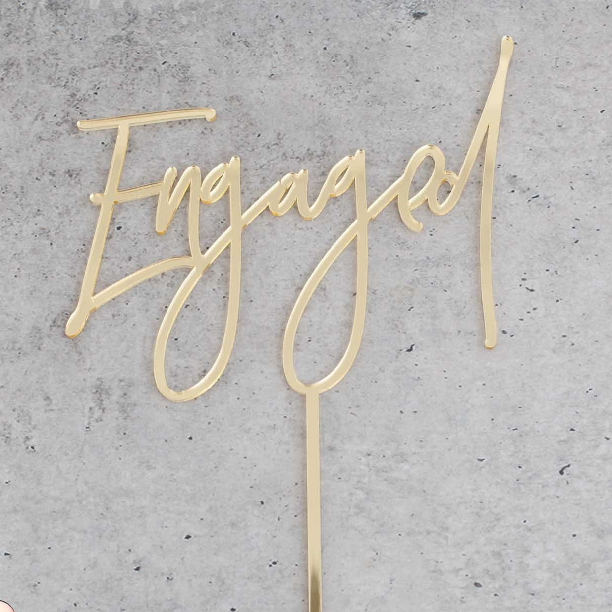 Gold Engagment Cake Topper Decoration