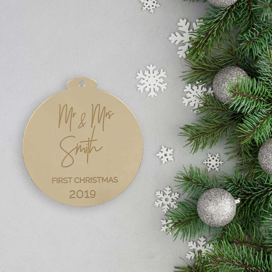 Mr. and Mrs. First Christmas Ornament