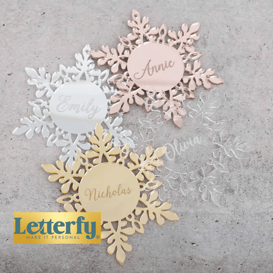 Custom Engraved Hanging Snowflake Decoration