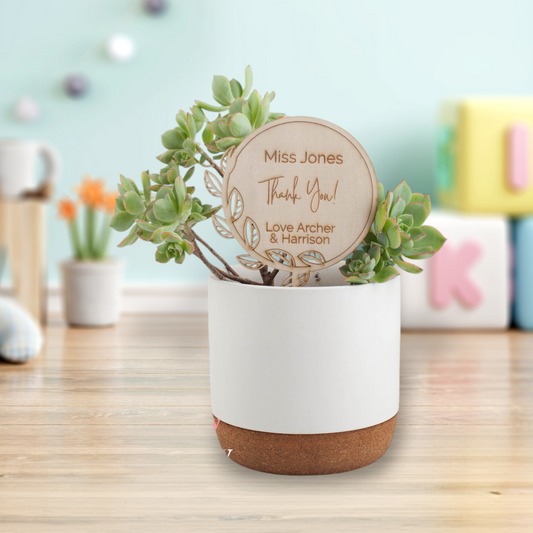 Teacher's Gift Personalised Planter Stick - Custom Gifts - Engraved Presents - Letterfy