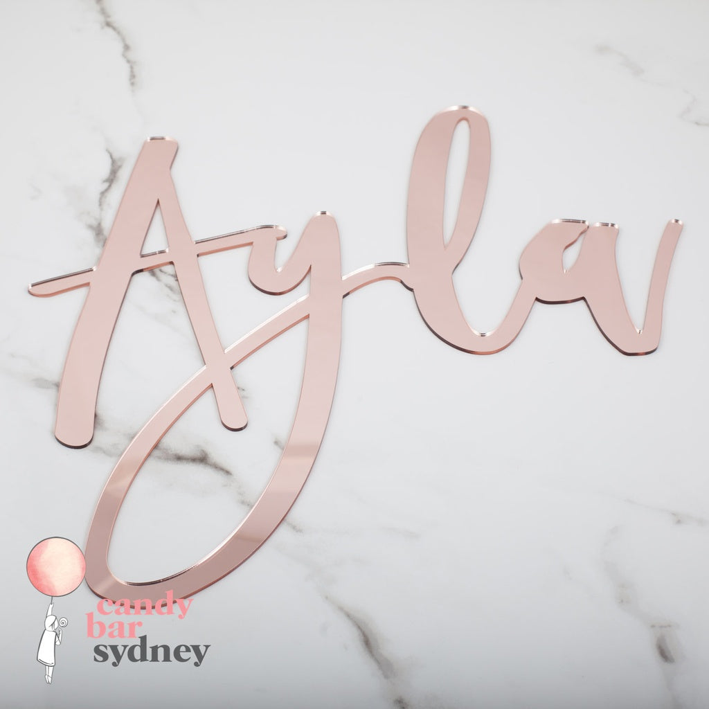 Rose Gold Acrylic Personalised Name Sign