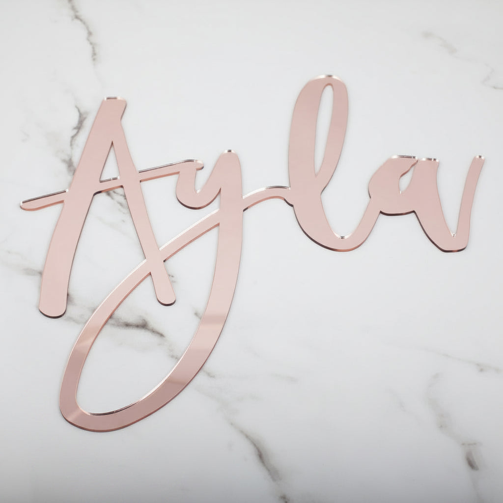 Rose Gold Acrylic Personalised Name Sign