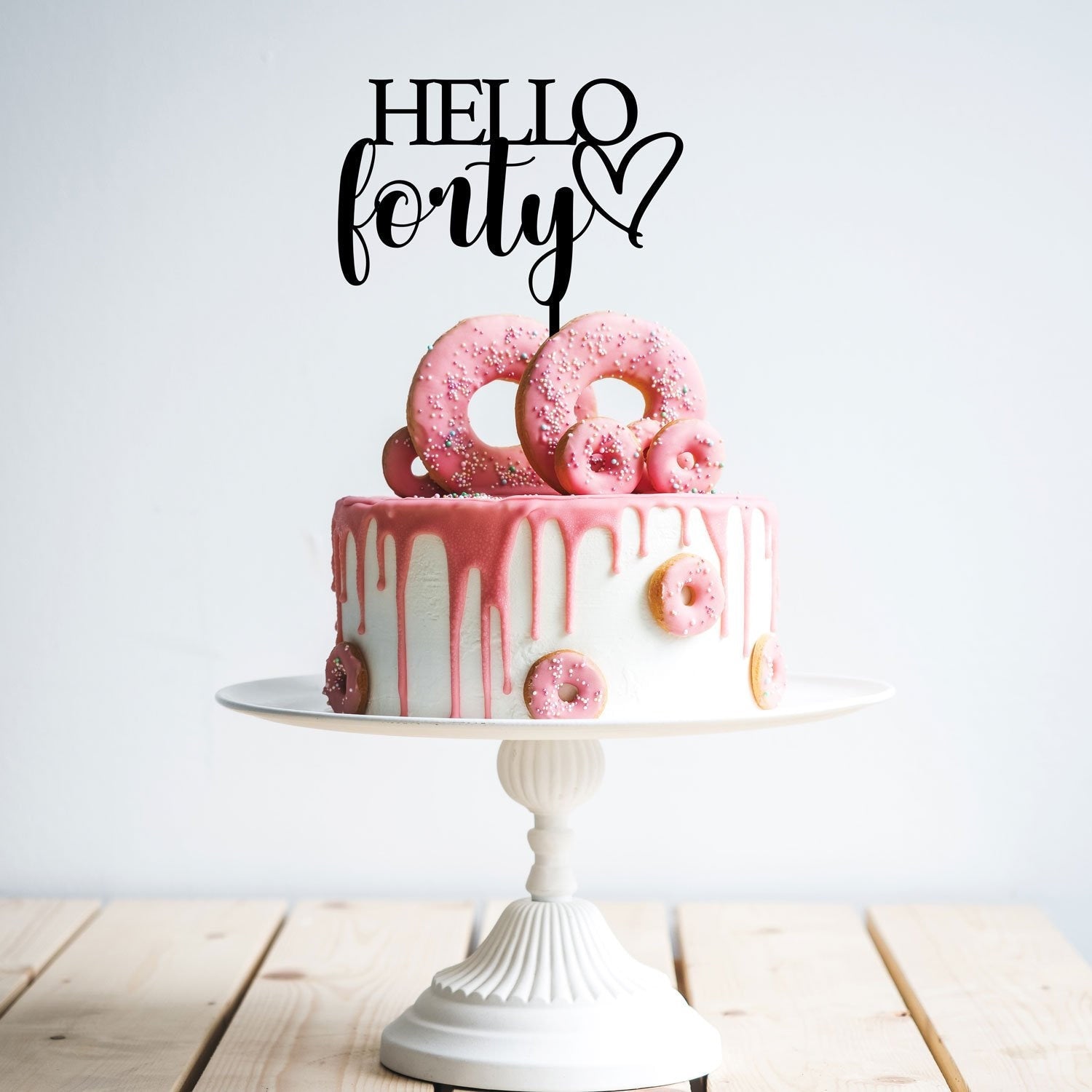 Hello Forty Birthday Cake Topper - 40th Birthday Party - Birthday Decorations - Letterfy
