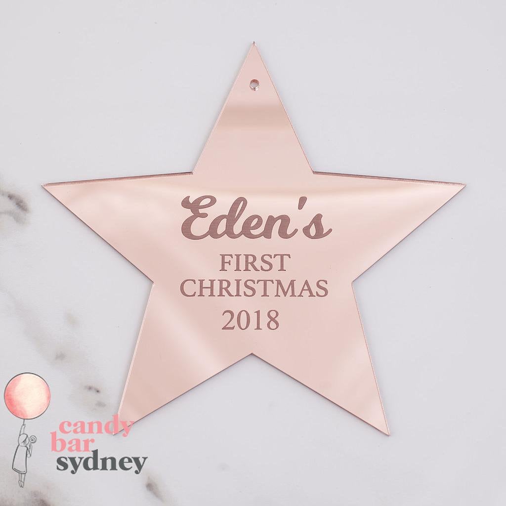 Custom Star Christmas Decoration - Custom Christmas Ornaments - Custom Christmas Tree Baubles - Letterfy