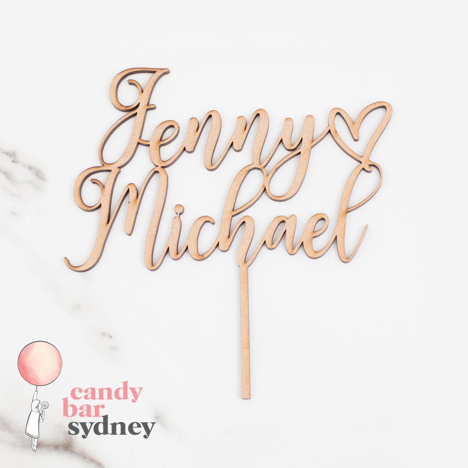 Custom Couple Names Wedding Cake Topper Style 1 - Wedding Cake Decorations - Custom Cake Toppers - Letterfy