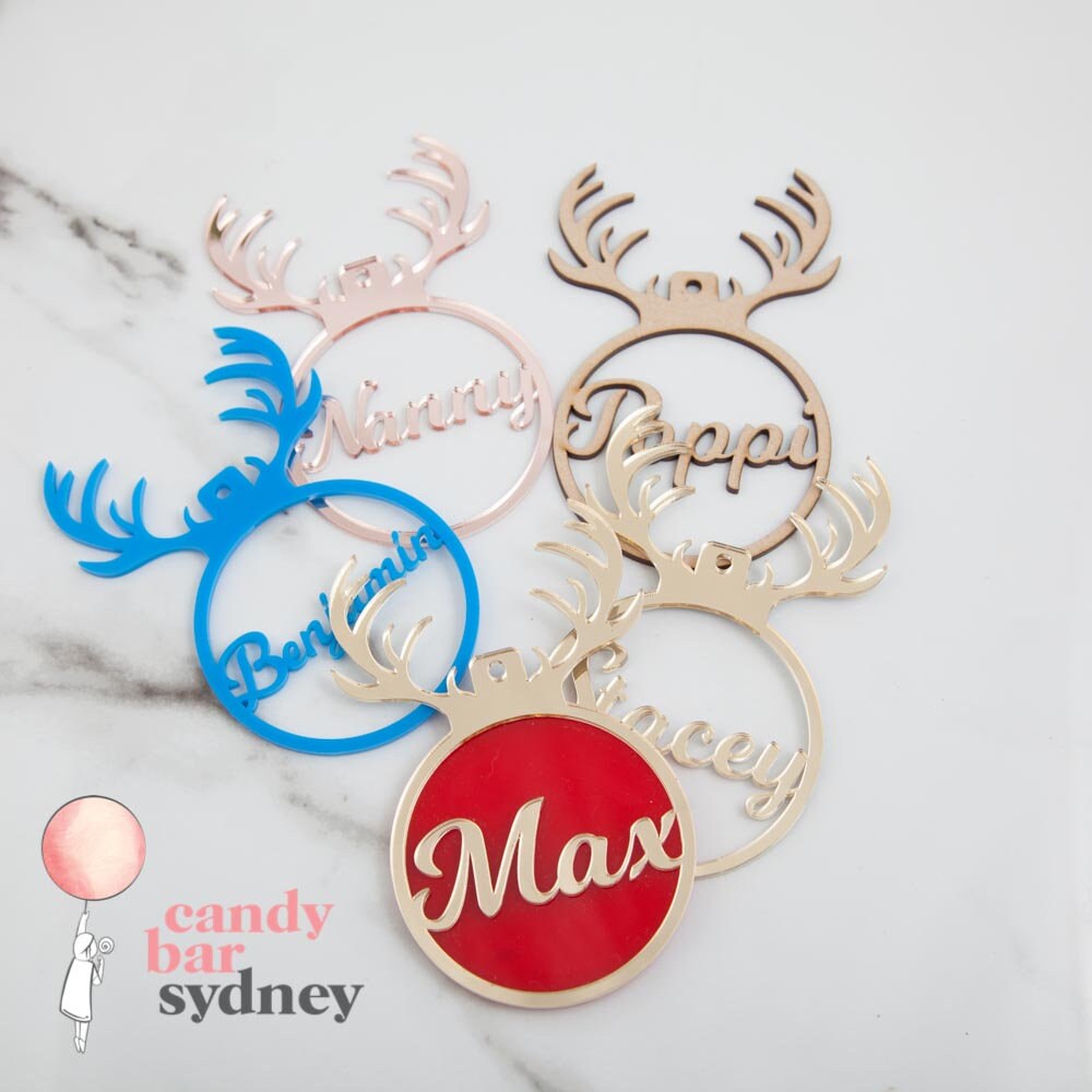 Reindeer Hanging Decoration - Personalised Christmas Decorations - Christmas Tree Ornaments - Letterfy