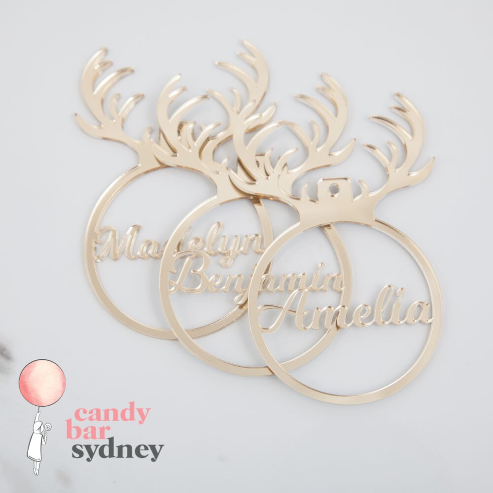Reindeer Hanging Decoration - Personalised Christmas Decorations - Christmas Tree Ornaments - Letterfy