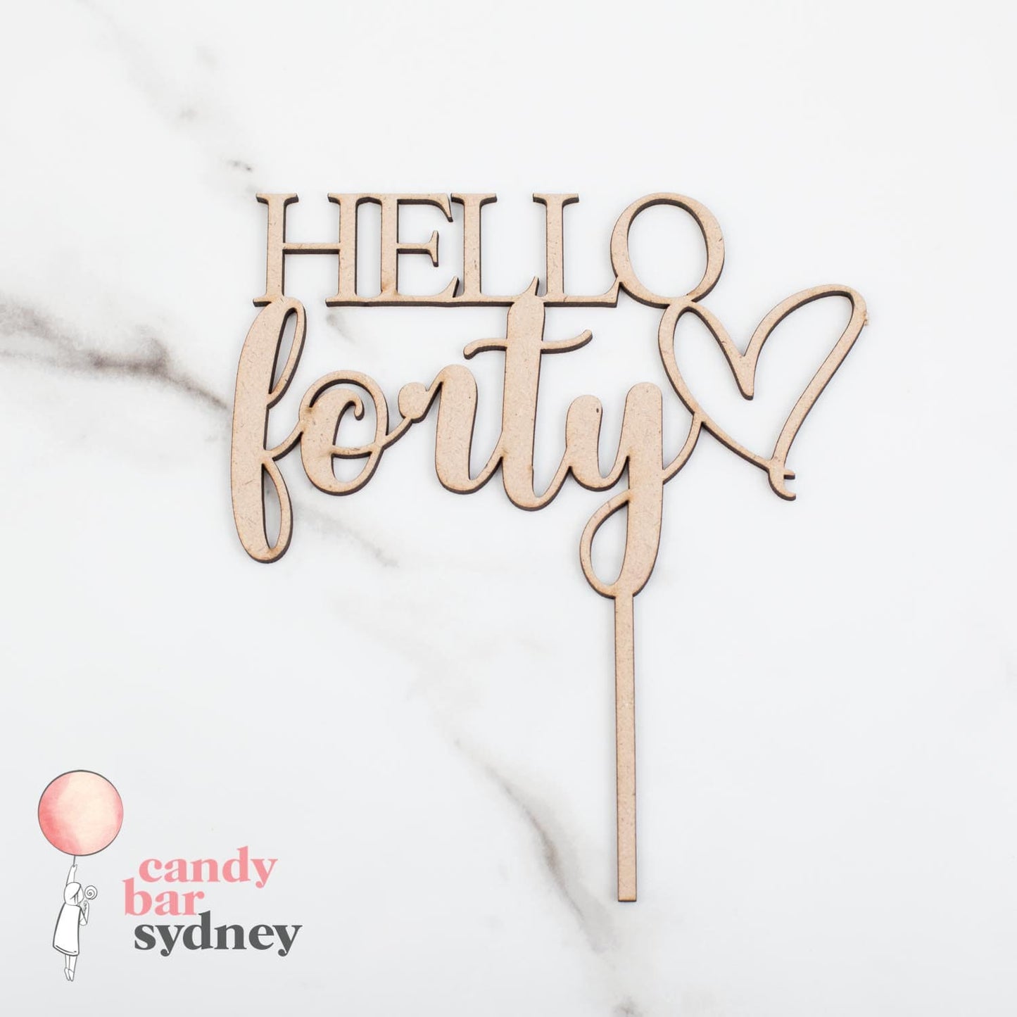 Hello Forty Birthday Cake Topper - 40th Birthday Party - Birthday Decorations - Letterfy