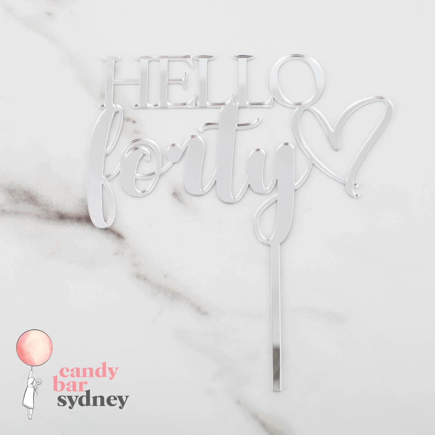 Hello Forty Birthday Cake Topper - 40th Birthday Party - Birthday Decorations - Letterfy