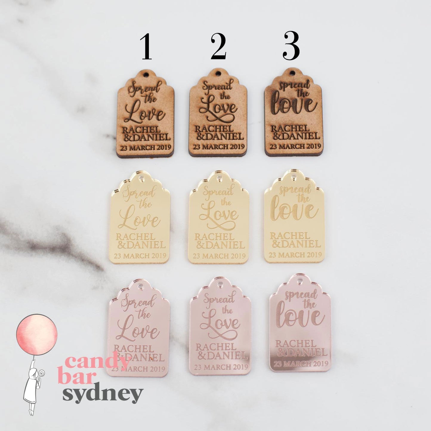 Mini Nutella Custom Bonbonniere Tags - Custom Gifts - Wedding Favours - Letterfy