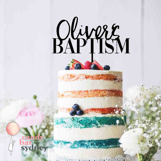 Personalised Baptism Cake Topper - Custom Cake Toppers - Acrylic and Wooden Cake Topper - Letterfy