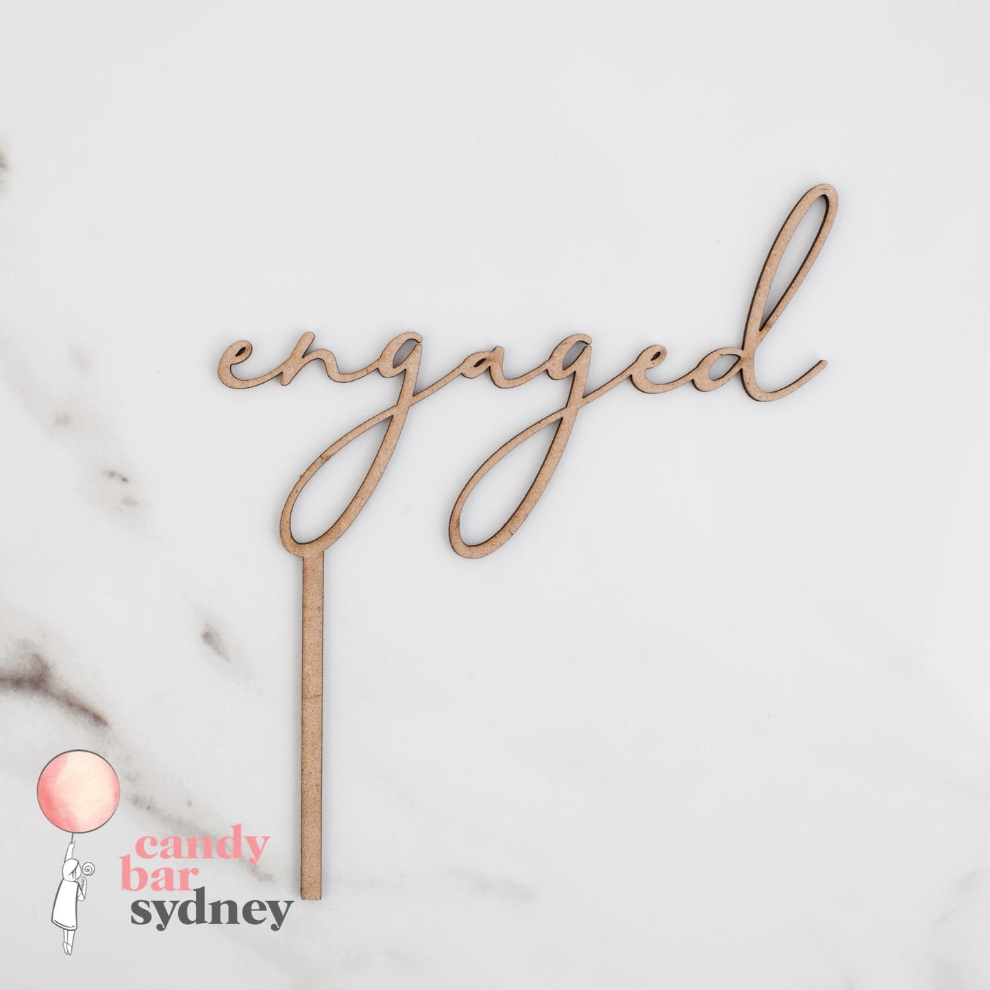 Engaged Cake Topper Style 1 - Custom Cake Toppers - Rose Gold Cake Toppers - Letterfy