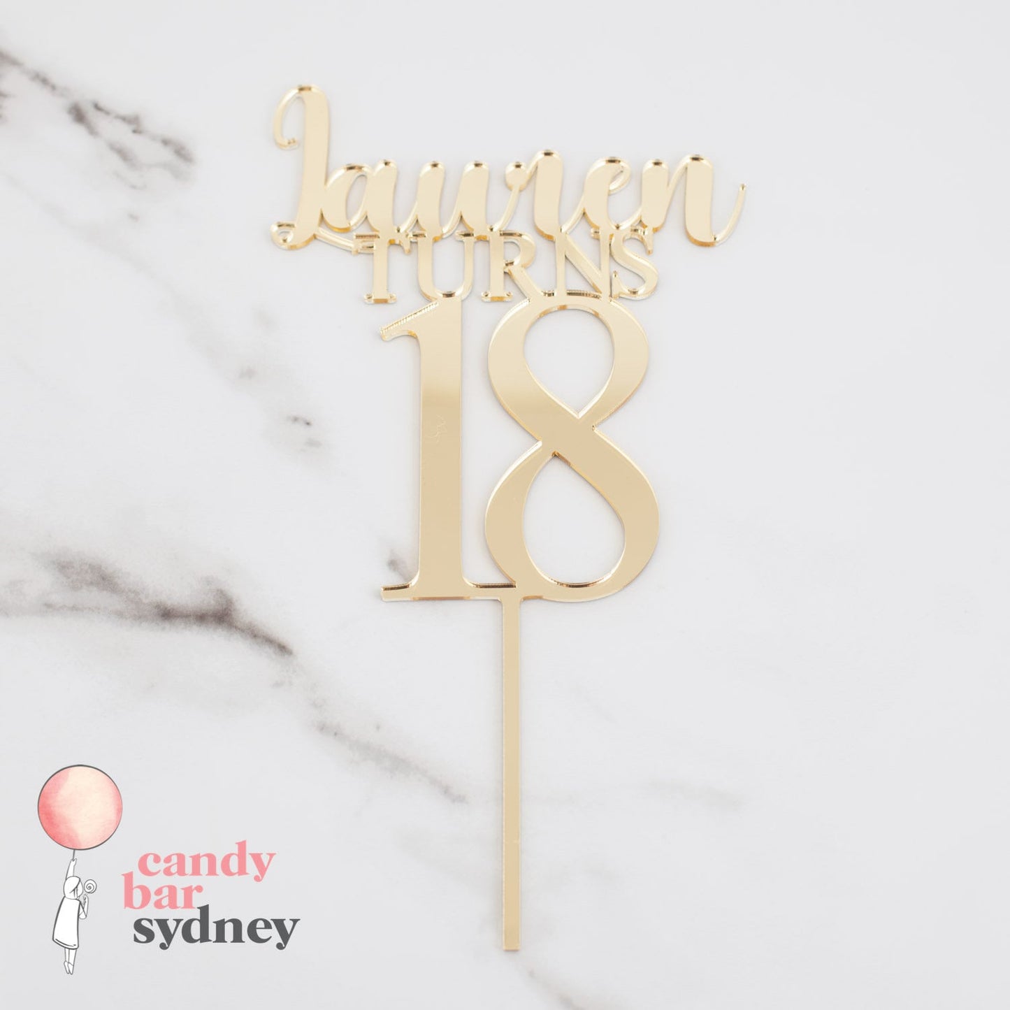 Name' Turns Age Custom Cake Topper - Birthday Topper - Birthday Cake Decorations - Letterfy