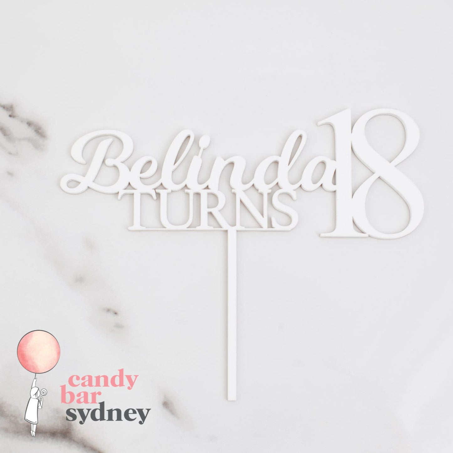 Name' Turns Age Custom Cake Topper - Birthday Topper - Birthday Cake Decorations - Letterfy