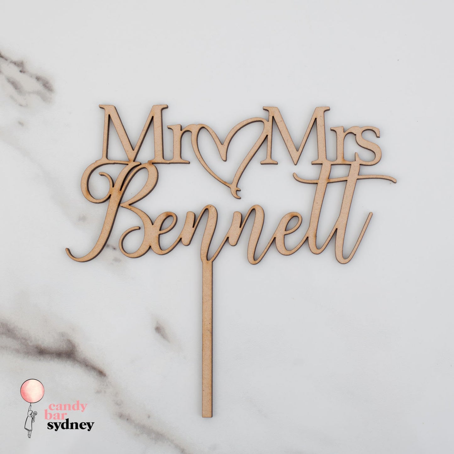 Mr & Mrs Personalised Wedding Cake Topper Style 2- Custom Cake Toppers - Acrylic Wedding Cake Toppers - Letterfy