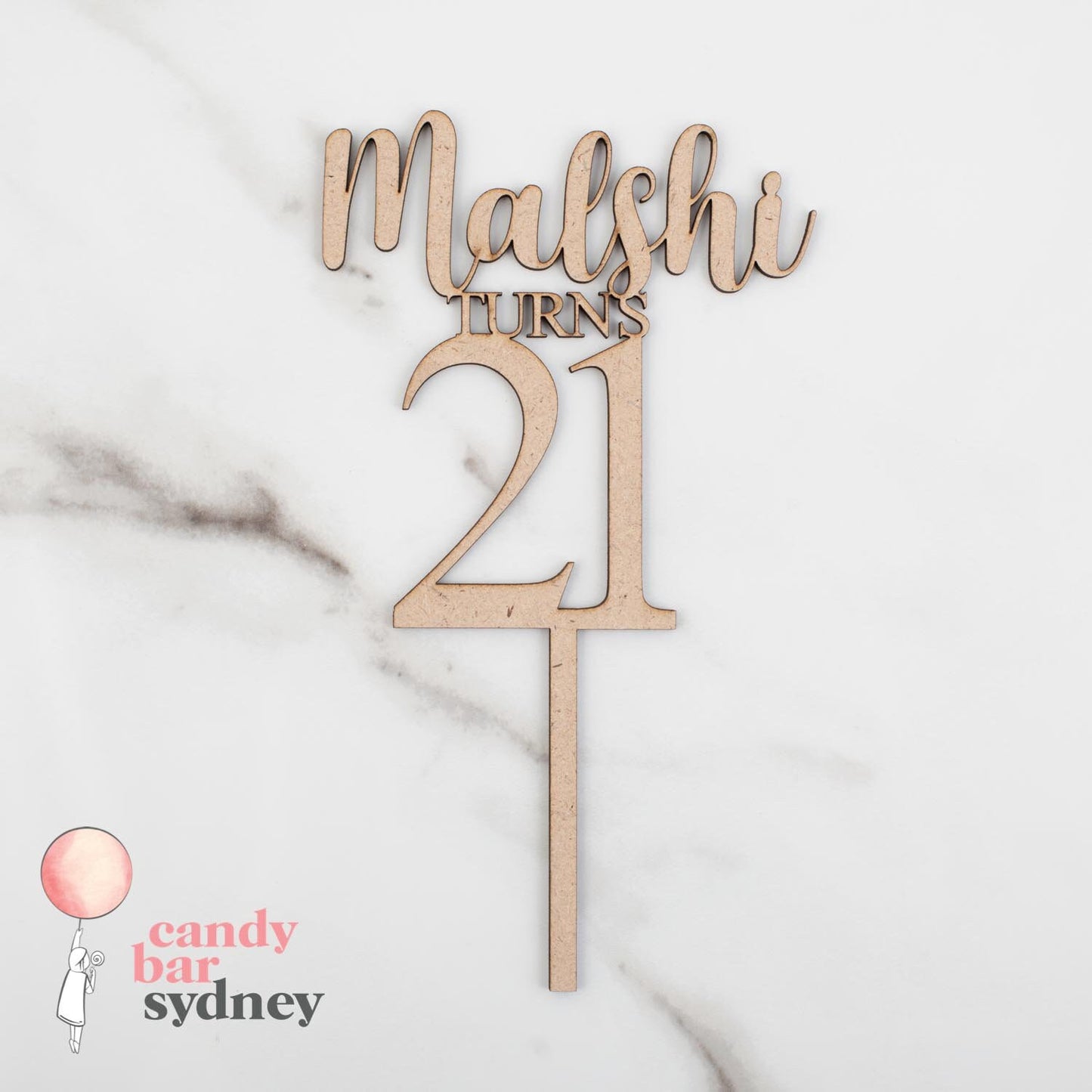 Name' Turns Age Custom Cake Topper - Birthday Topper - Birthday Cake Decorations - Letterfy