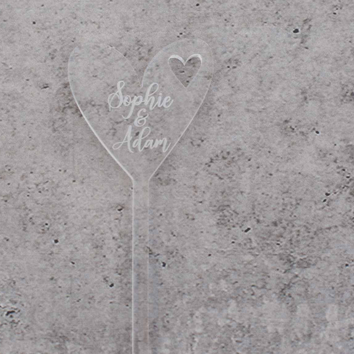 Heart Personalised Drink Stirrers - Custom Wedding Gifts - Acrylic Drink Stirrer Swizzle Sticks - Letterfy