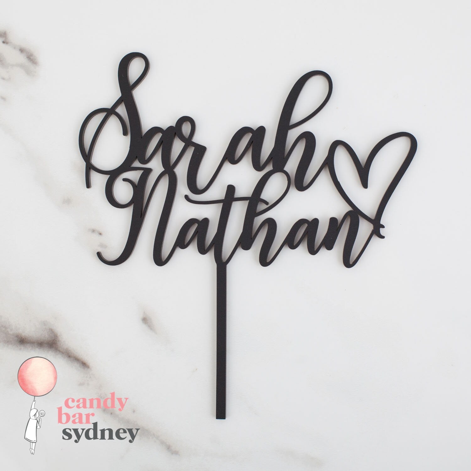 Custom Couple Names Wedding Cake Topper Style 1 - Wedding Cake Decorations - Custom Cake Toppers - Letterfy