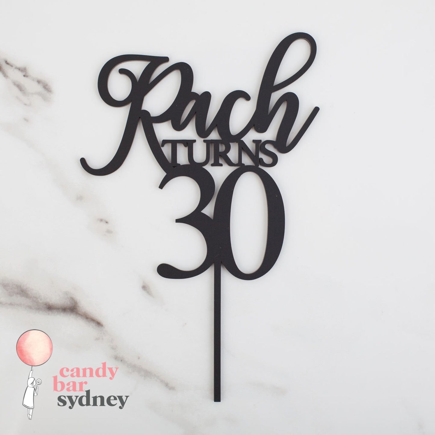 Name' Turns Age Custom Cake Topper - Birthday Topper - Birthday Cake Decorations - Letterfy