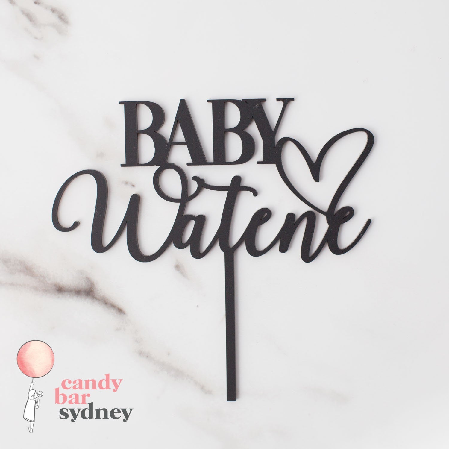Personalised Baby Shower Cake Topper Style 1 - Custom Cake Toppers - Acrylic Cake Toppers - Letterfy