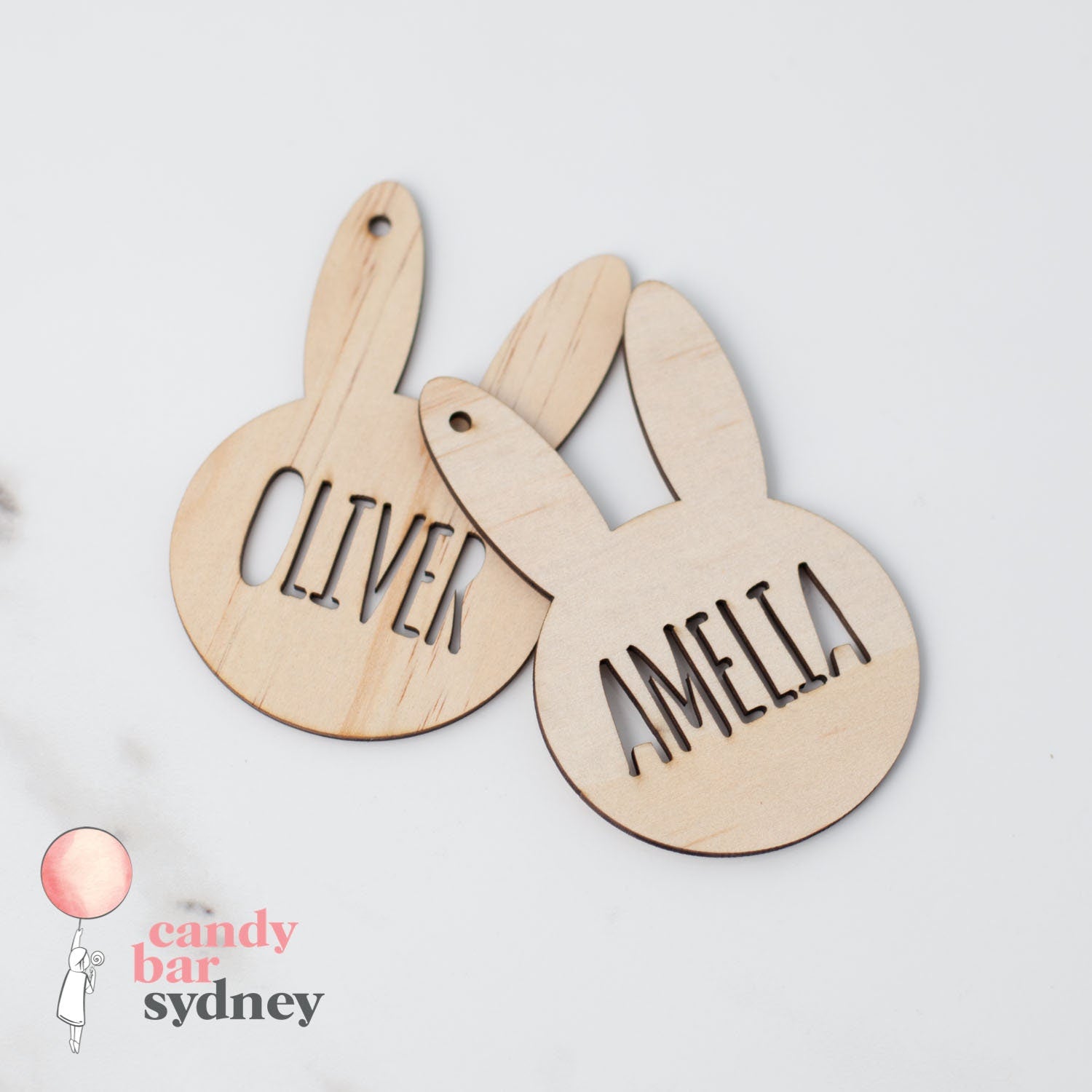 Personalised Easter Bunny Ears Hamper Tag - Custom Easter Gifts - Laser Cut Hamper Tags - Letterfy