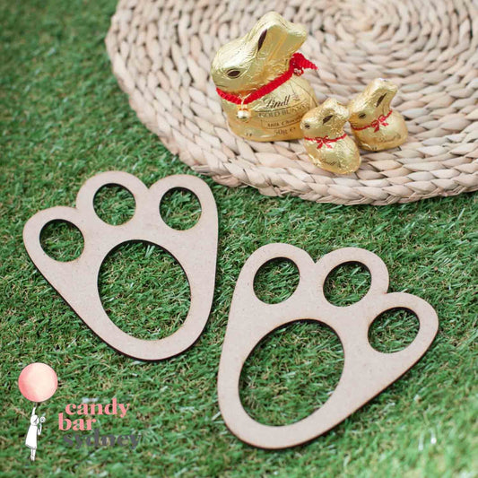 Wooden Easter Bunny Footprint Stencil - Easter Bunny Footprint Template - Easter Gifts - Letterfy
