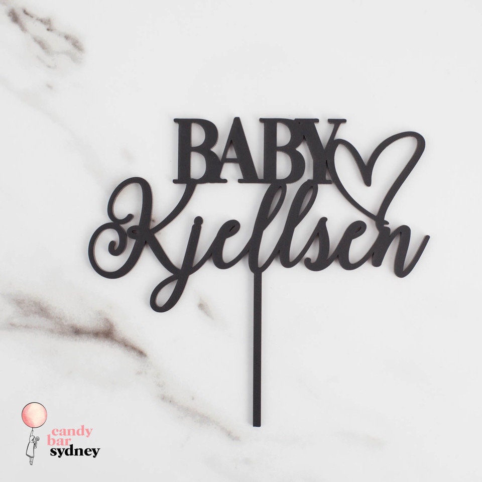 Personalised Baby Shower Cake Topper Style 1 - Custom Cake Toppers - Acrylic Cake Toppers - Letterfy
