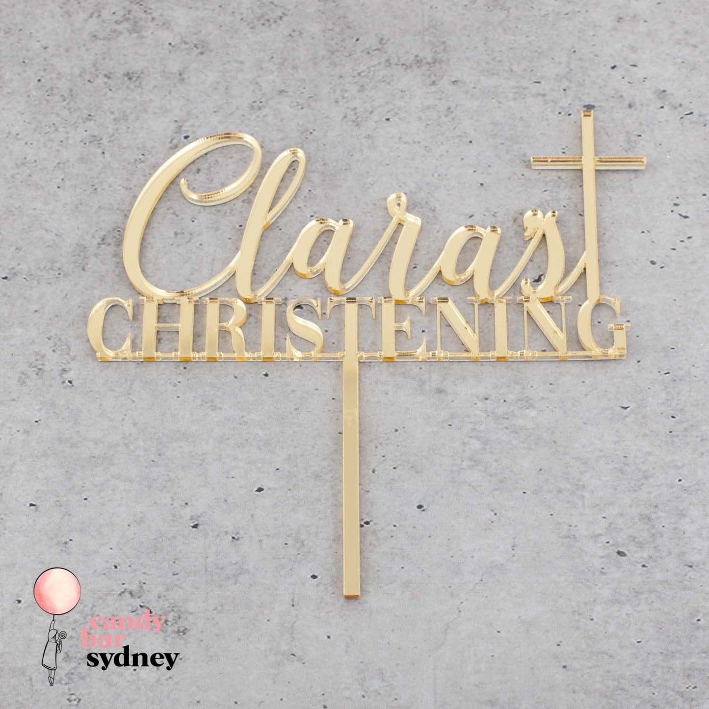 Personalised Christening Cake Topper - Custom Cake Toppers - Baptism Cake Toppers - Letterfy