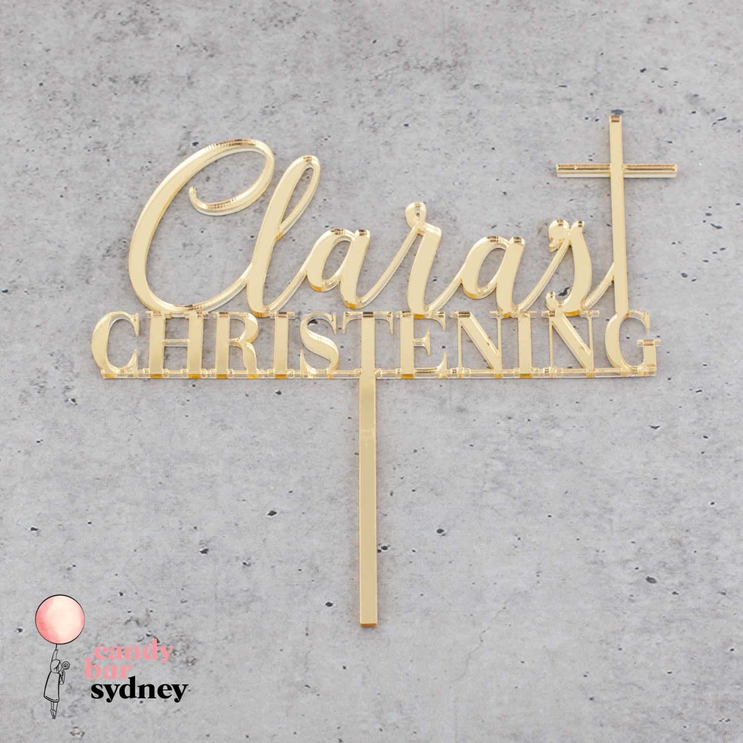 Personalised Christening Cake Topper - Custom Cake Toppers - Baptism Cake Toppers - Letterfy