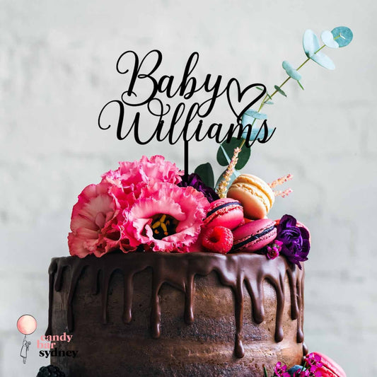 Personalised Baby Shower Cake Topper Style 3 - Custom Cake Toppers - Acrylic Cake Toppers - Letterfy