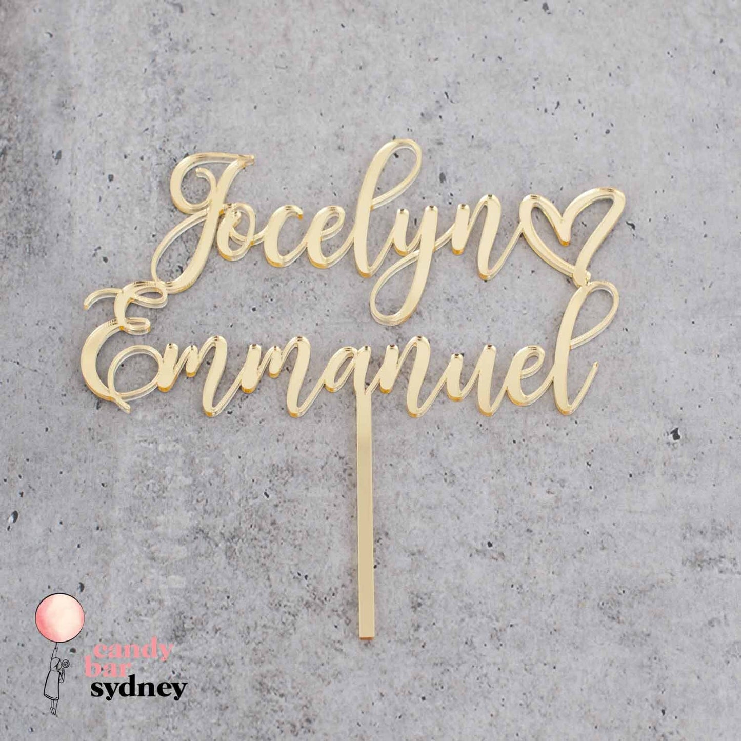 Custom Couple Names Wedding Cake Topper Style 1 - Wedding Cake Decorations - Custom Cake Toppers - Letterfy