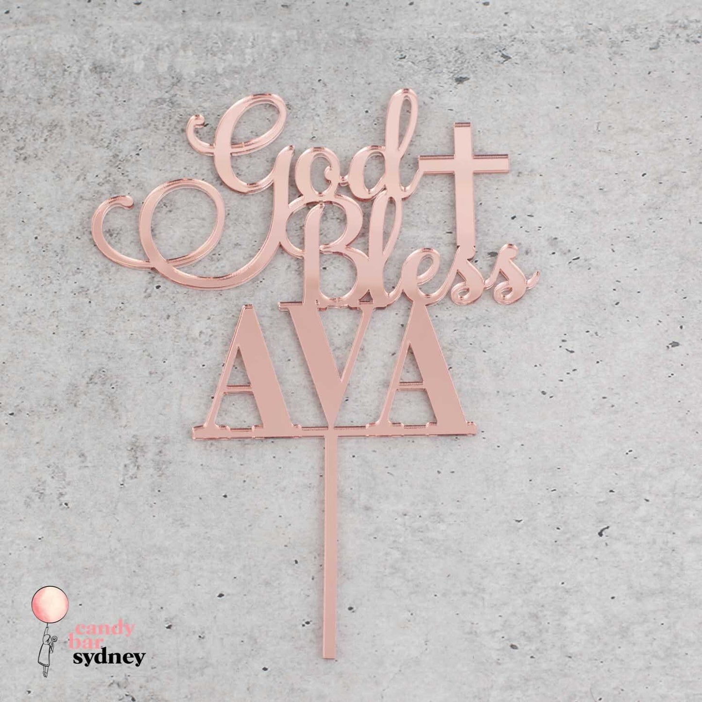 Personalised God Bless Cake Topper - Custom Cake Toppers - Personalised Baptism Cake Topper - Letterfy