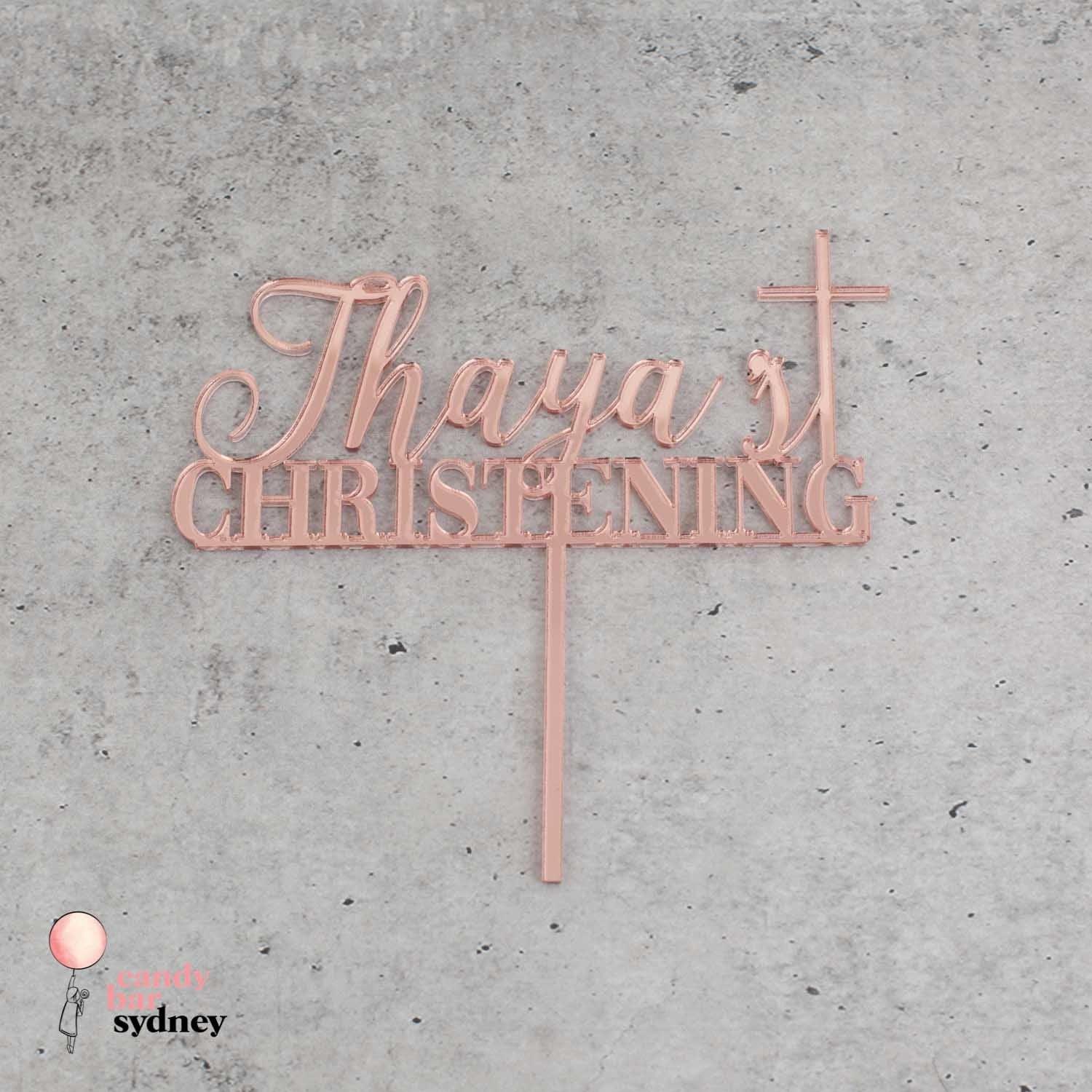 Personalised Christening Cake Topper - Custom Cake Toppers - Baptism Cake Toppers - Letterfy