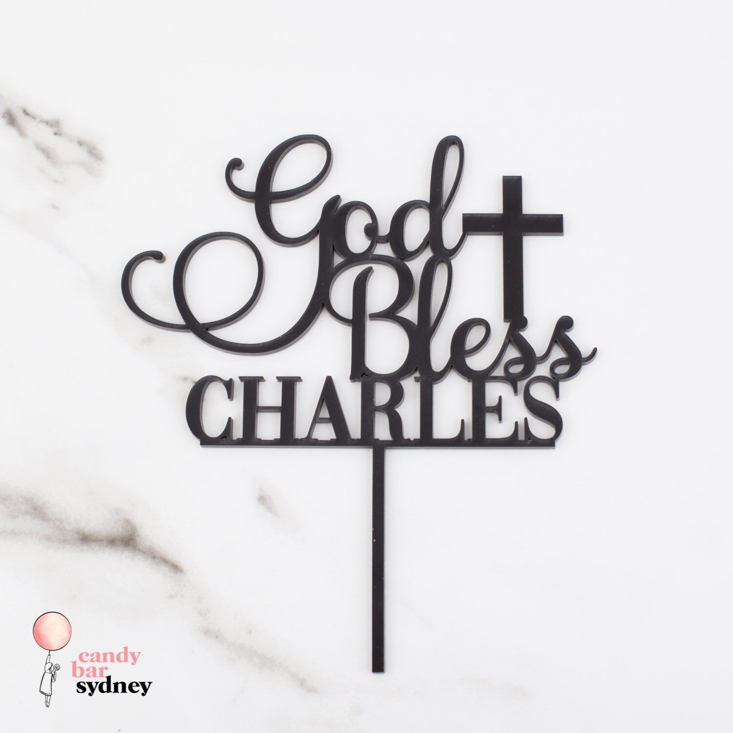 Personalised God Bless Cake Topper - Custom Cake Toppers - Personalised Baptism Cake Topper - Letterfy
