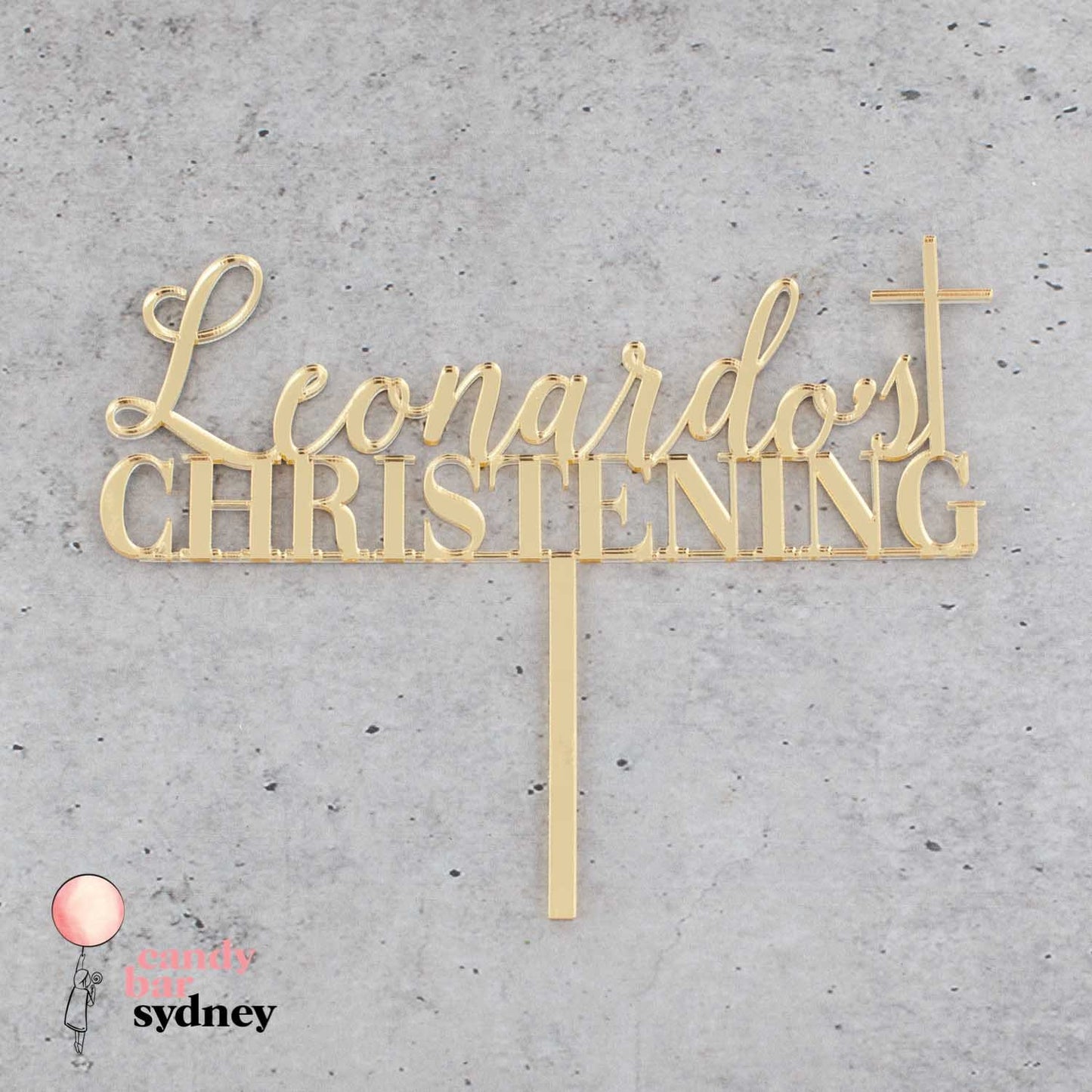 Personalised Christening Cake Topper - Custom Cake Toppers - Baptism Cake Toppers - Letterfy