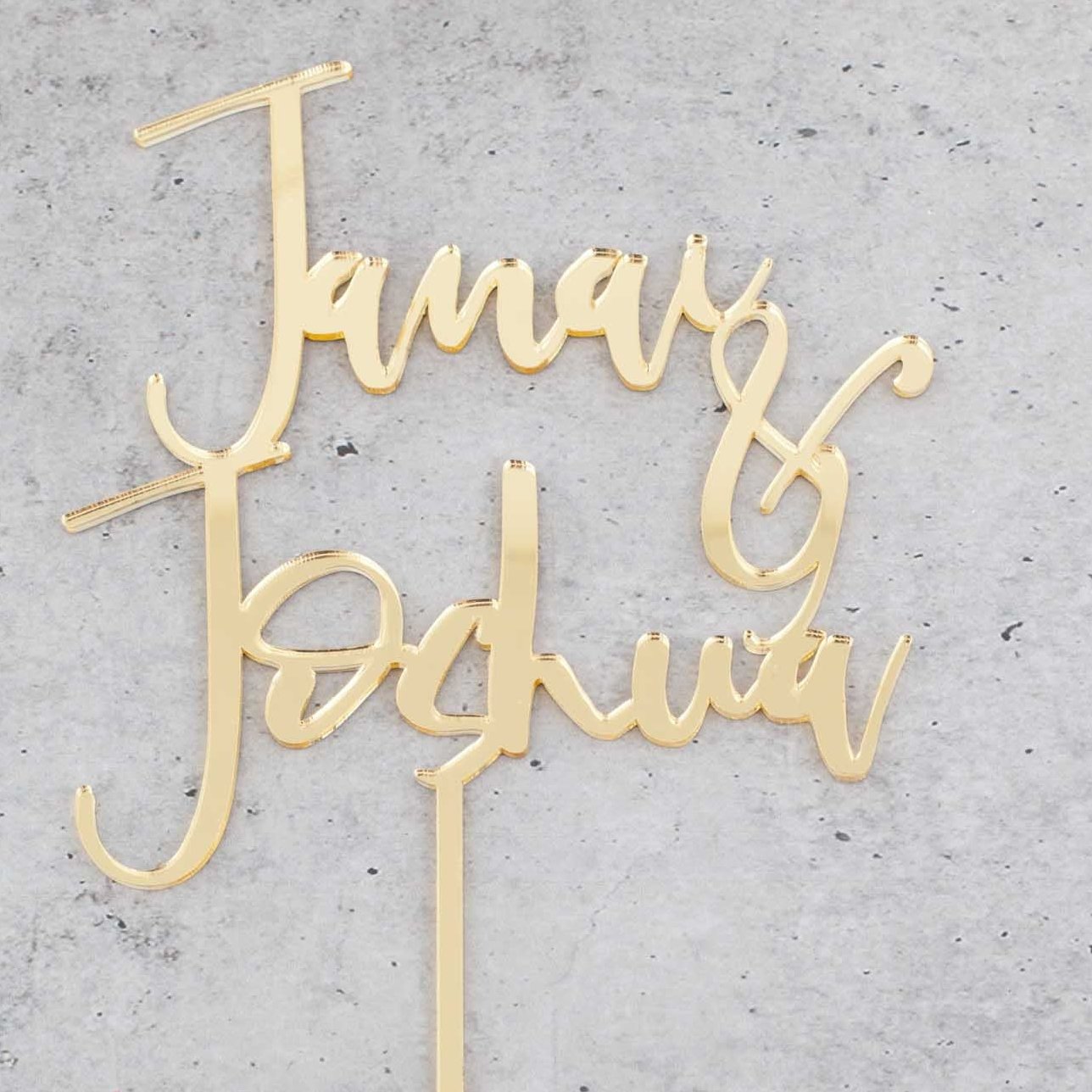 Custom Couple Names Wedding Cake Topper Style 3 - Custom Cake Toppers -Wedding Cake Toppers - Letterfy
