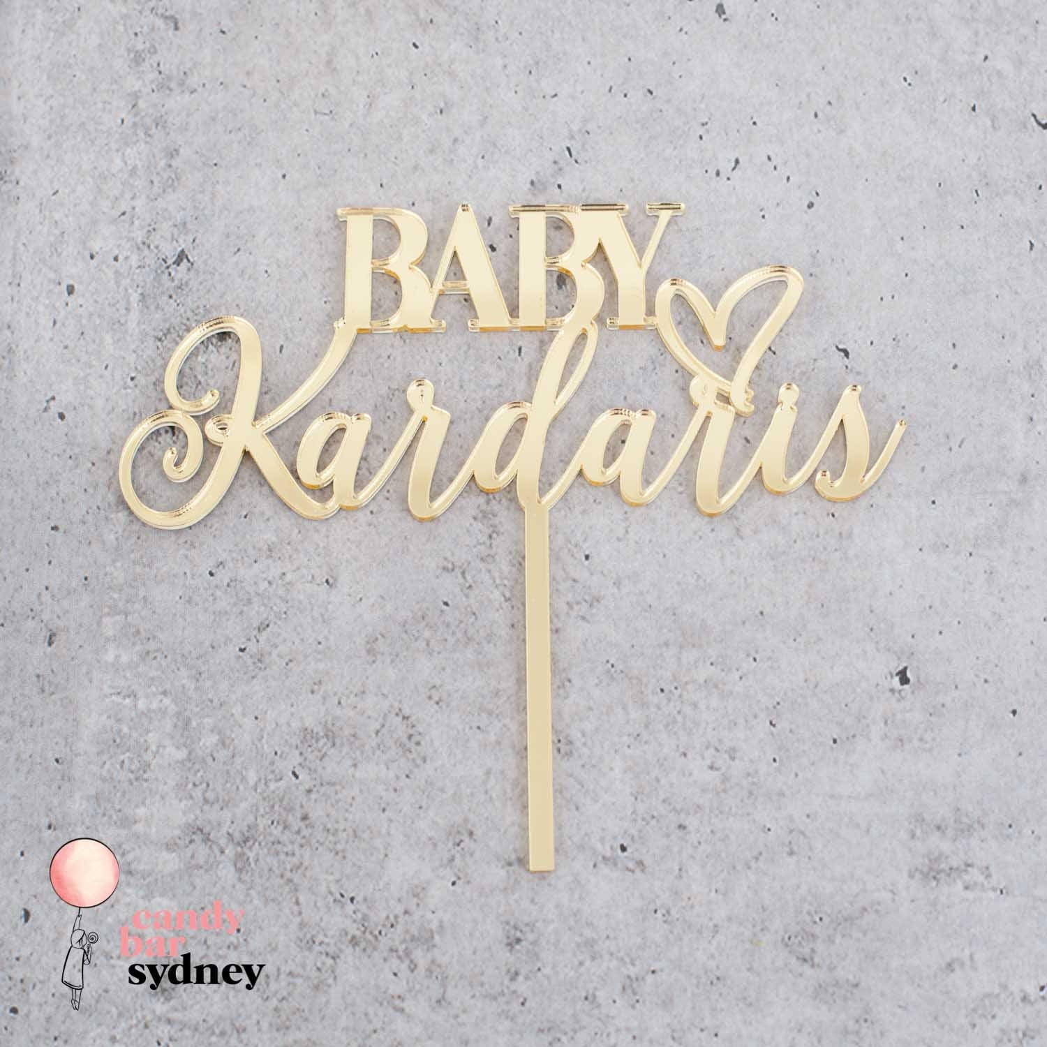 Personalised Baby Shower Cake Topper Style 1 - Custom Cake Toppers - Acrylic Cake Toppers - Letterfy