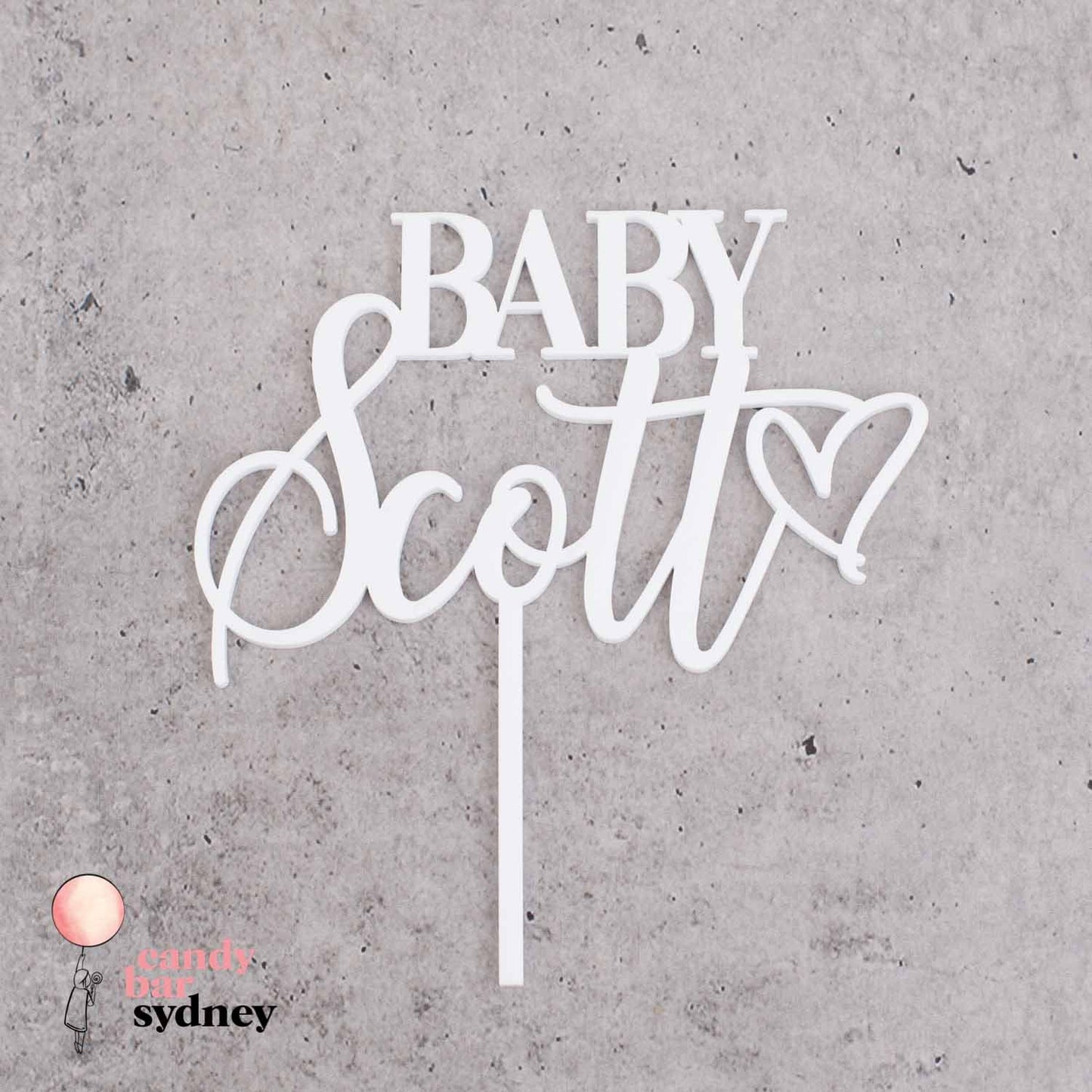 Personalised Baby Shower Cake Topper Style 1 - Custom Cake Toppers - Acrylic Cake Toppers - Letterfy