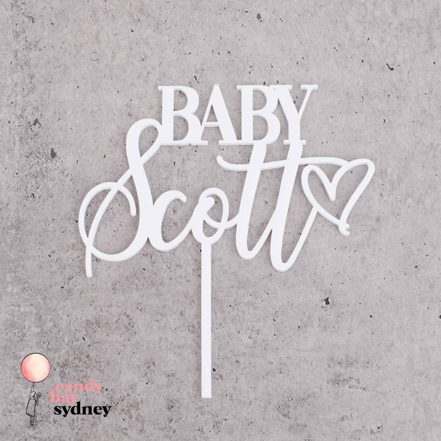 Personalised Baby Shower Cake Topper Style 1 - Custom Cake Toppers - Acrylic Cake Toppers - Letterfy