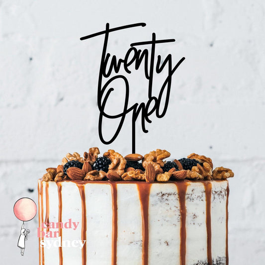 Twenty One 21st Birthday Cake Topper Style 5 - 21st Cake Toppers - Birthday Cake Toppers - Letterfy