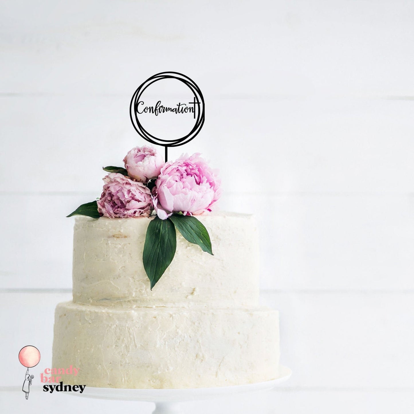 Round Swirl Confirmation Cake Topper - Custom Cake Toppers - Religious Cake Topper - Letterfy