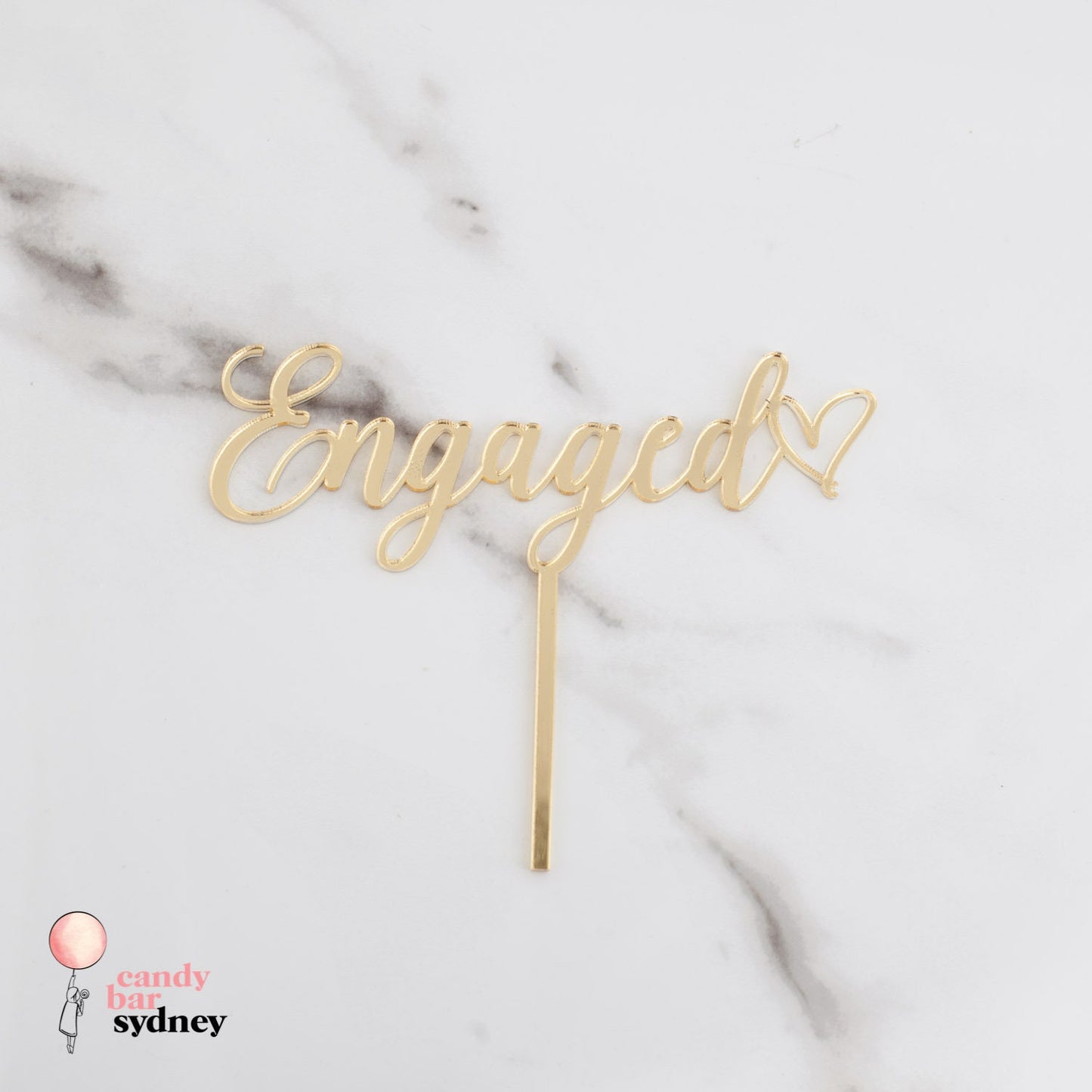 Engaged Cake Topper Style 3 - Custom Cake Toppers - Engagement Cake Toppers - Letterfy