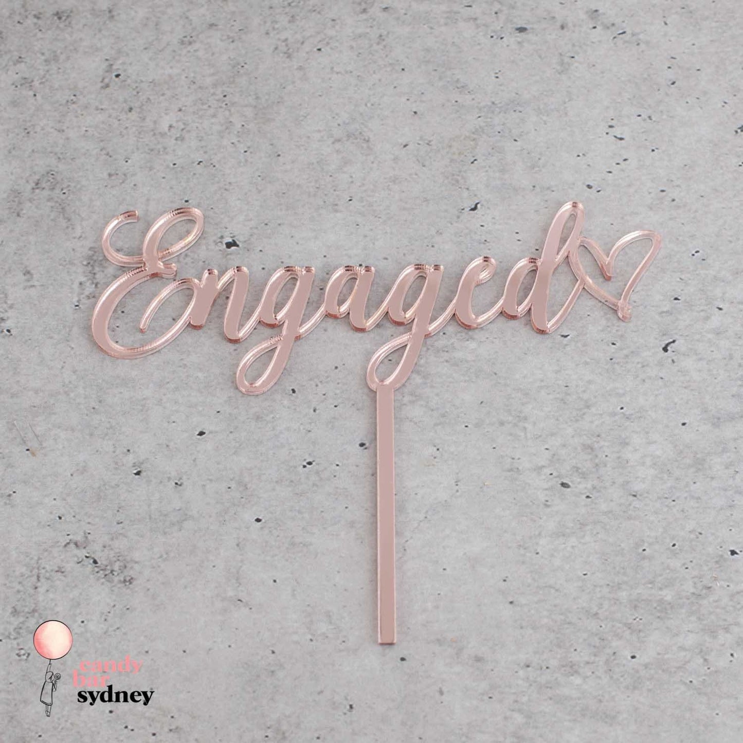 Engaged Cake Topper Style 3 - Custom Cake Toppers - Engagement Cake Toppers - Letterfy