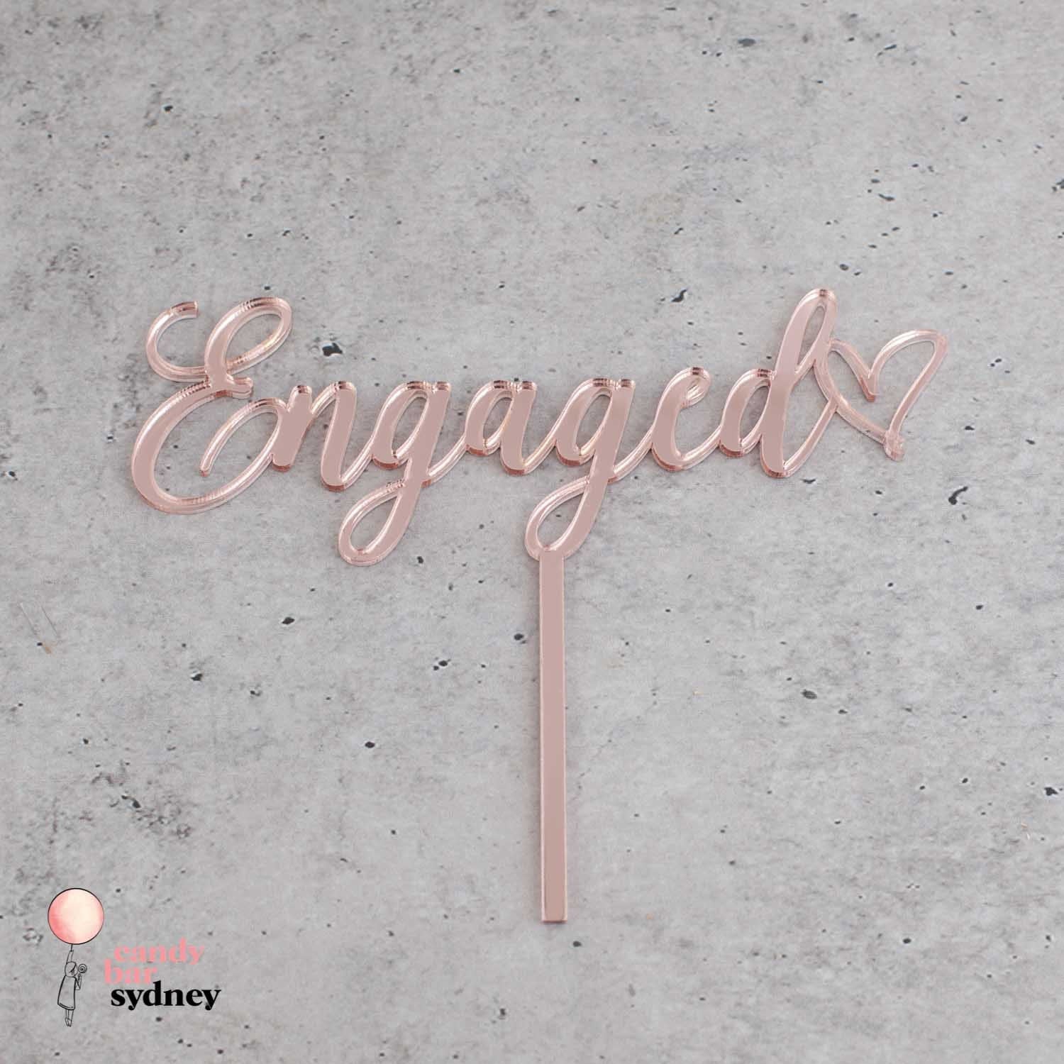 Engaged Cake Topper Style 3 - Custom Cake Toppers - Engagement Cake Toppers - Letterfy