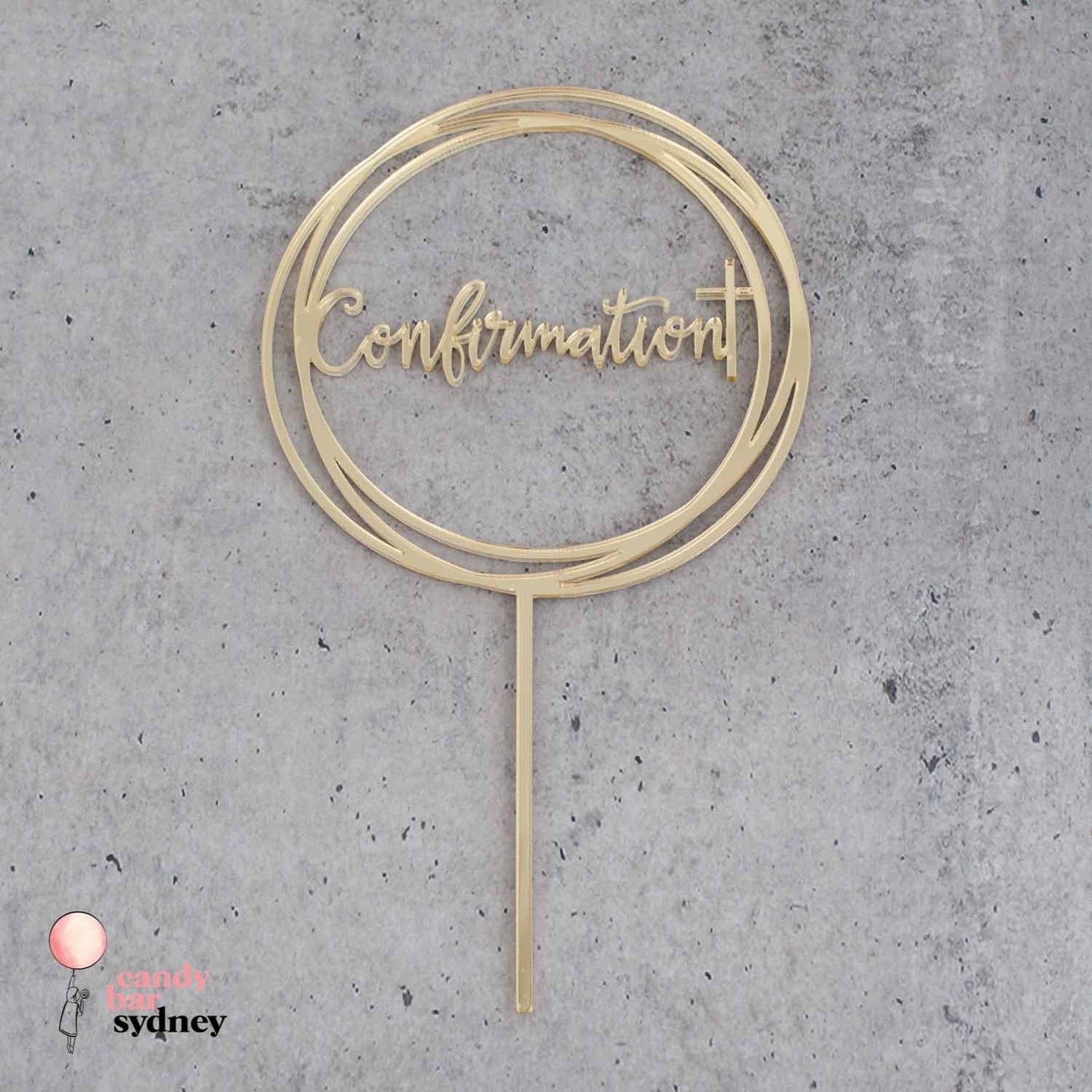 Round Swirl Confirmation Cake Topper - Custom Cake Toppers - Religious Cake Topper - Letterfy