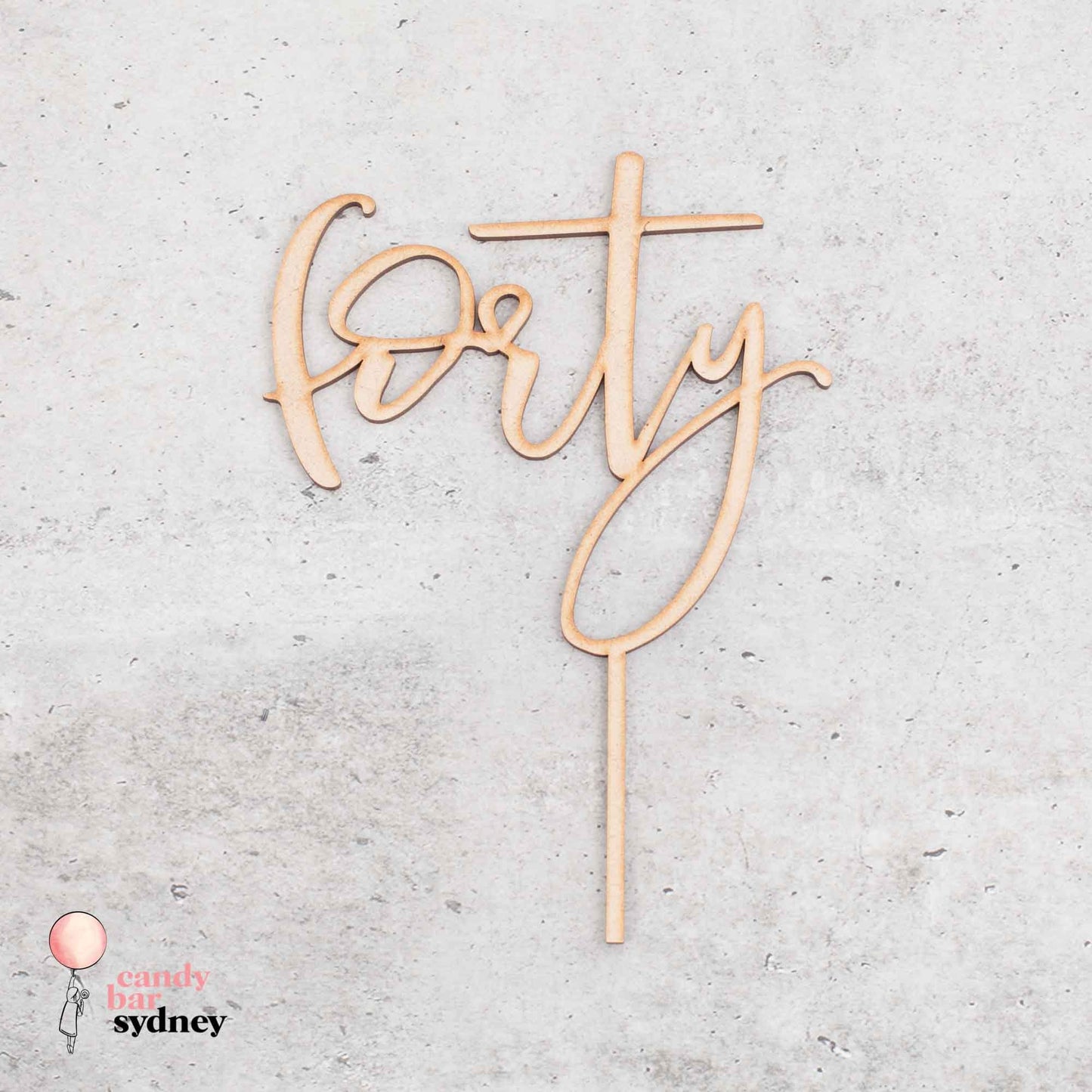 Forty 40th Birthday Cake Topper Style 4 - 40th Cake Toppers - Rose Gold Cake Toppers - Letterfy